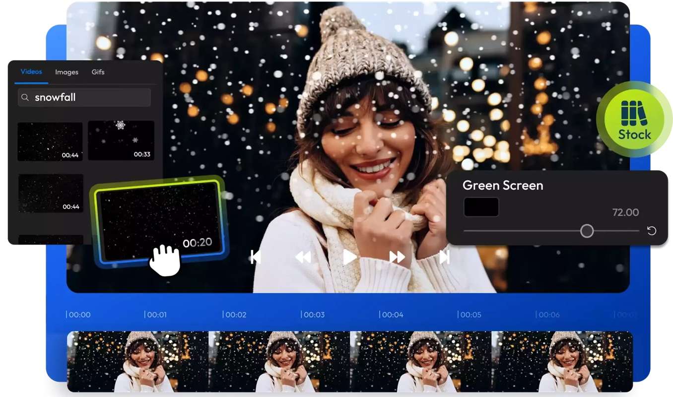flixier snow effect video editor