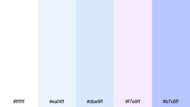 snowflake wish spell fairy tale color palette with hex codes