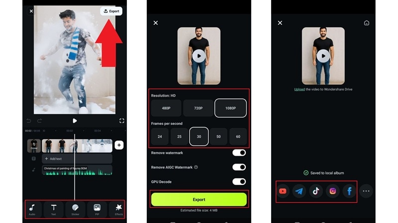 edit and export your snowman ai