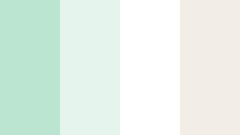 snowy green orchard powdered mint color palette with hex codes