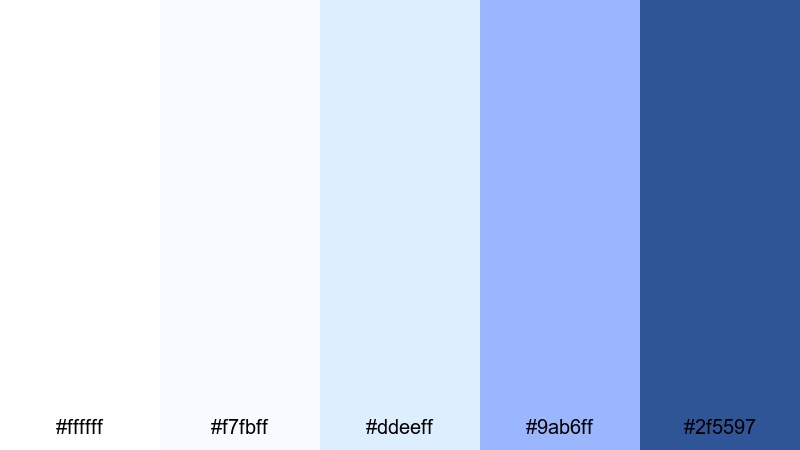 snowy harbor breeze white blue color palette with hex codes