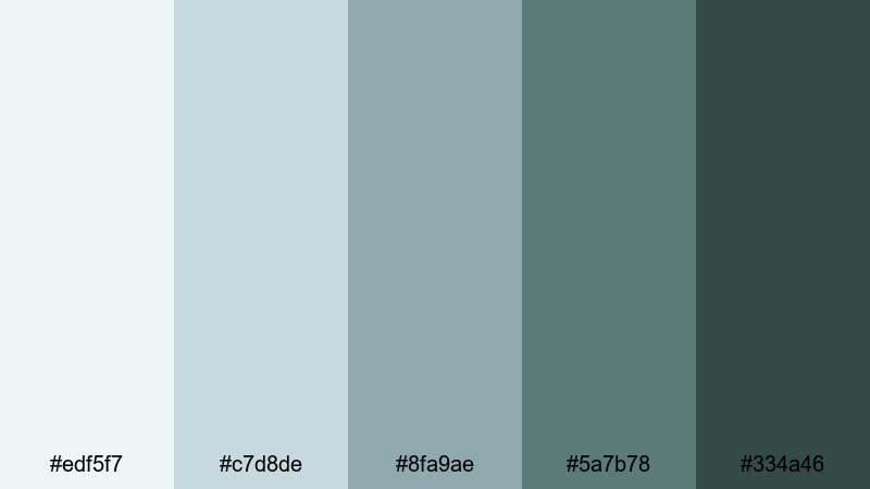 snowy pine overcast cold color palette with hex codes