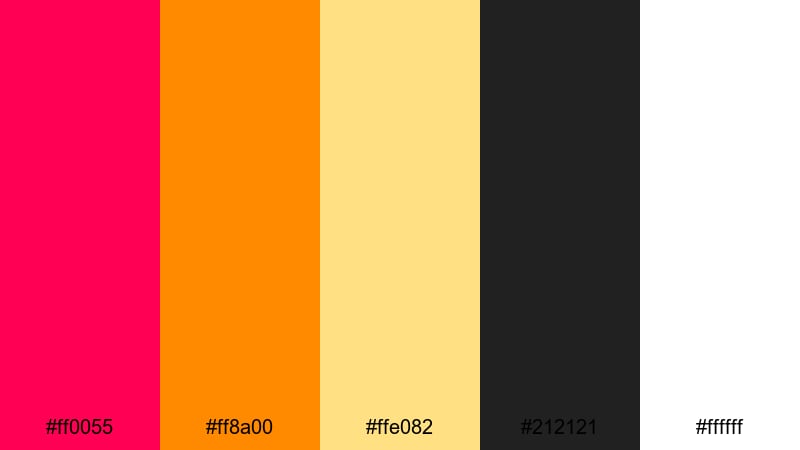 social crush gradient lust color palette with hex codes