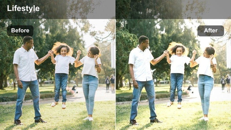 Content creator talking to camera on a living room sofa lit by window light.