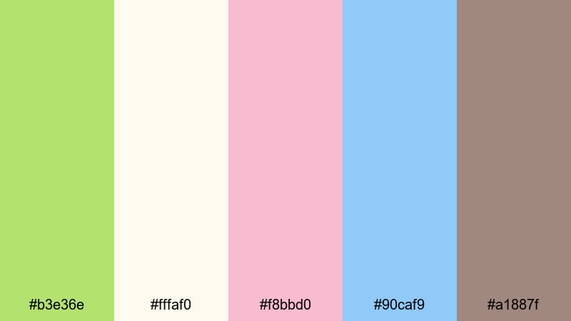 soft apple sketchbook apple green color palette with hex codes