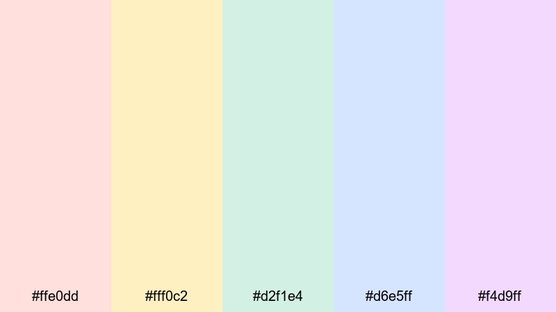 soft basket treats easter color palette with hex codes