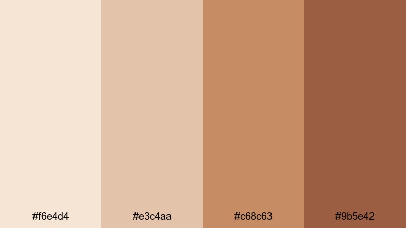 soft brand terracotta beige red color palette with hex codes