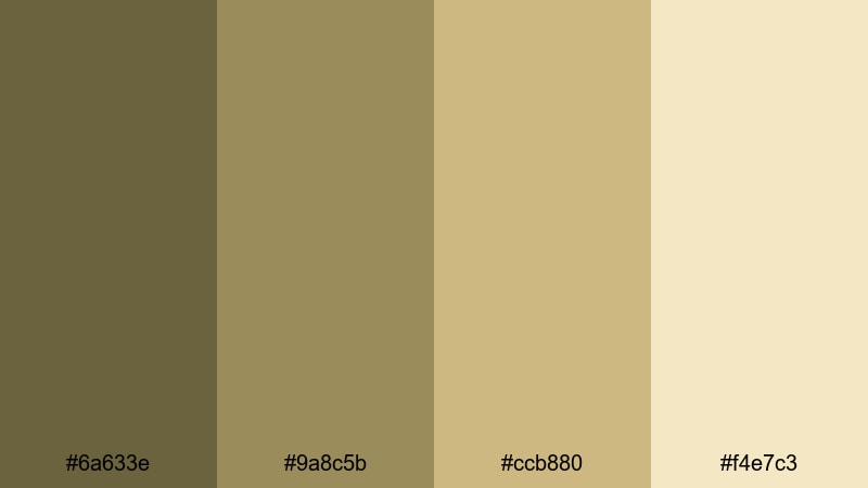 soft brewed matcha brown olive color palette with hex codes
