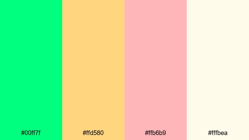 soft citrus splash spring green color palette with hex codes