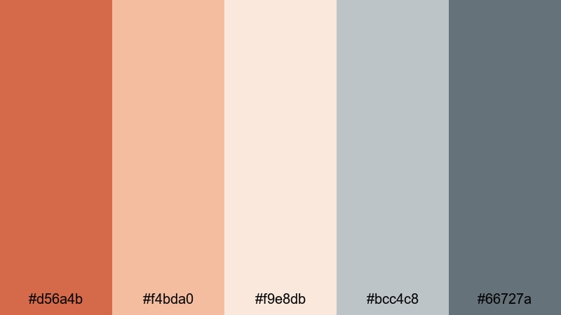 soft clay interface terra cotta color palette with hex codes