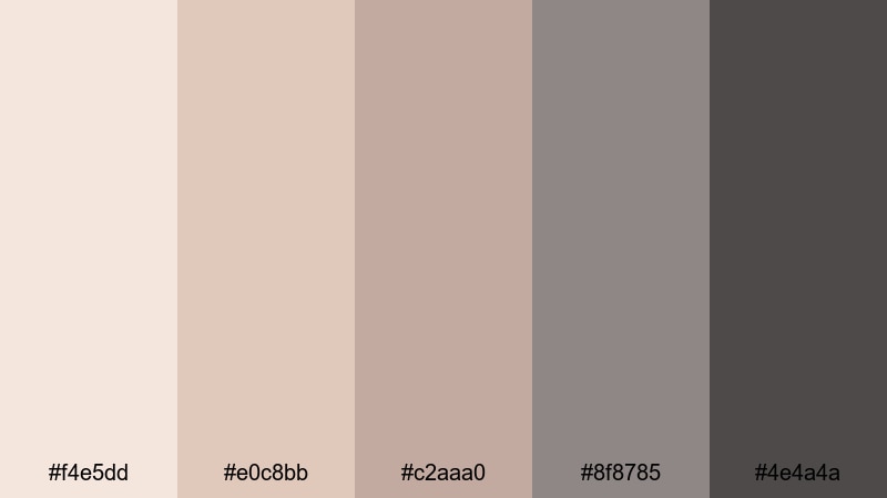 soft concrete blush beige pink color palette with hex codes