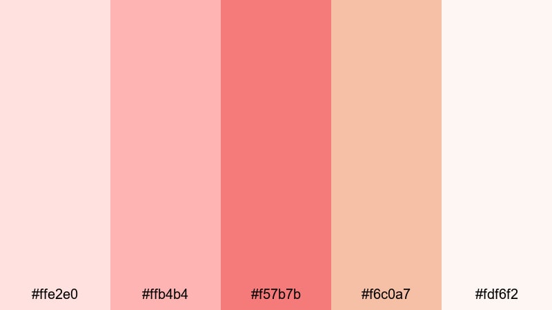 soft coral bouquet light coral color palette with hex codes