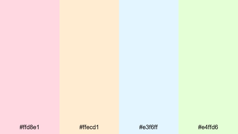 soft crayon whimsy cartoon color palette with hex codes
