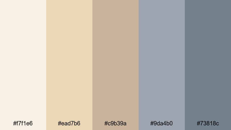 soft dune morning white sand color palette with hex codes