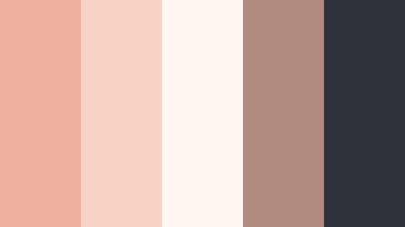 soft editorial spread muted salmon color palette with hex codes