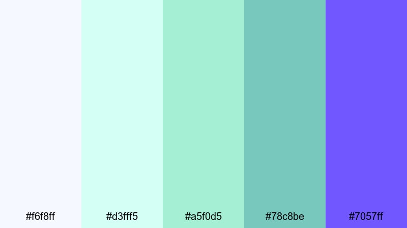 soft gamer stream mint green color palette with hex codes
