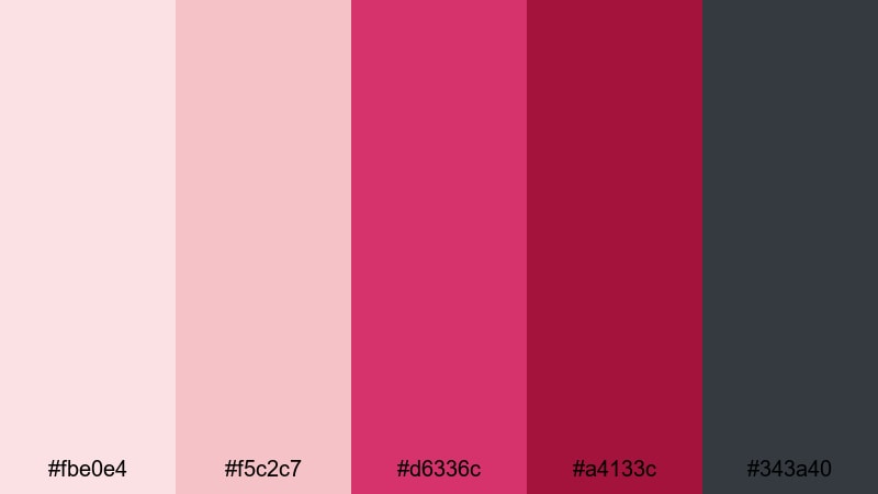 soft garnet storytelling ruby color palette with hex codes
