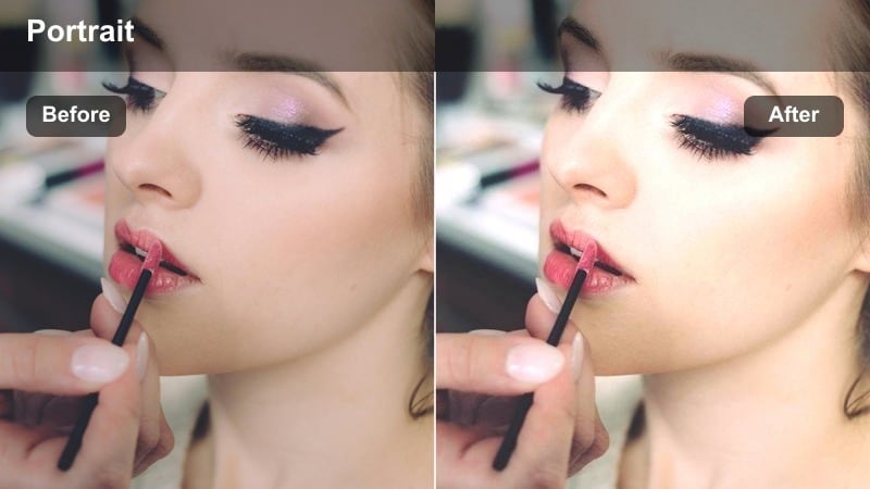 Beauty vlogger sitting at a vanity with soft glowing light on her face