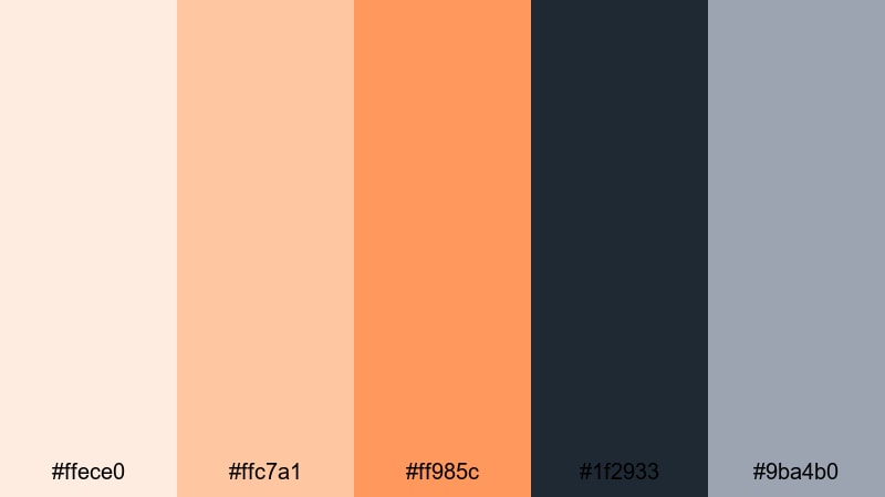 soft gradient ui glow orange cream color palette with hex codes