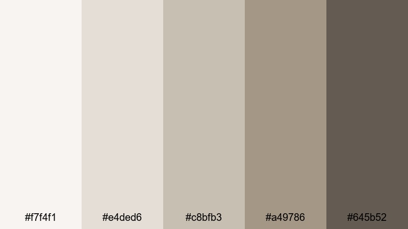soft greige gallery elegant color palette with hex codes