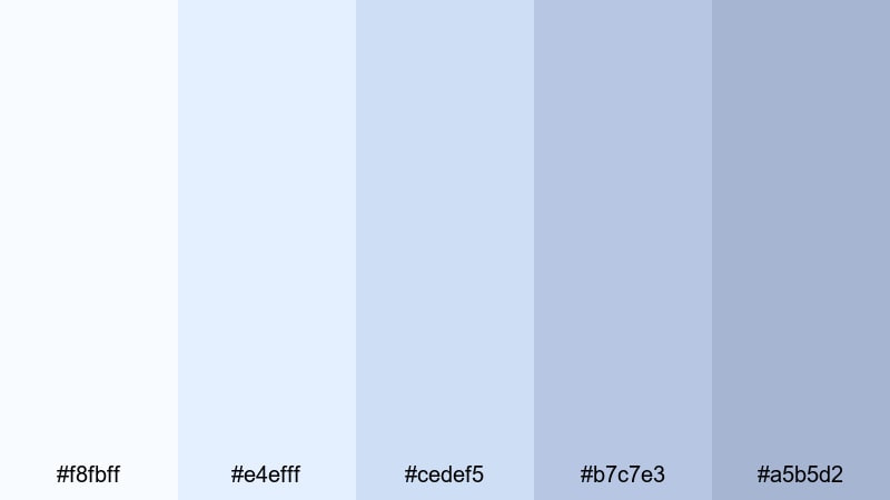 soft grid blueprint light color palette with hex codes
