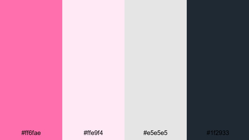 soft grid interface deep pink color palette with hex codes
