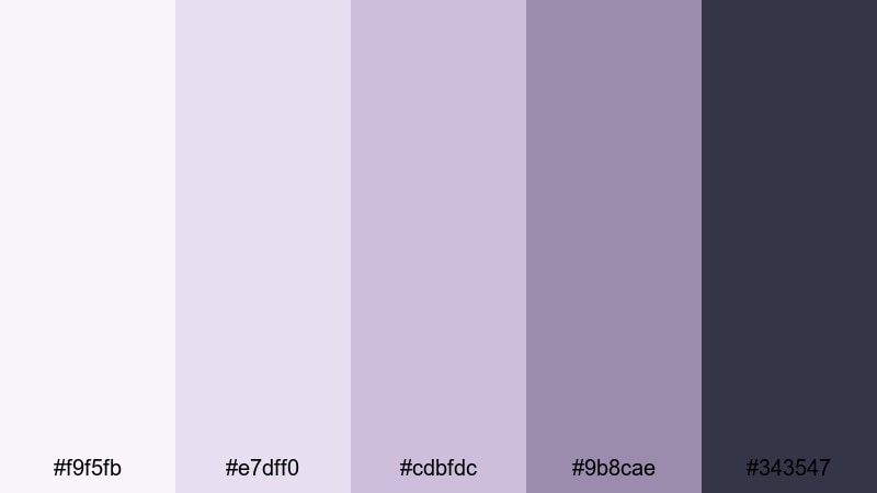 soft grid interface pink lavender color palette with hex codes