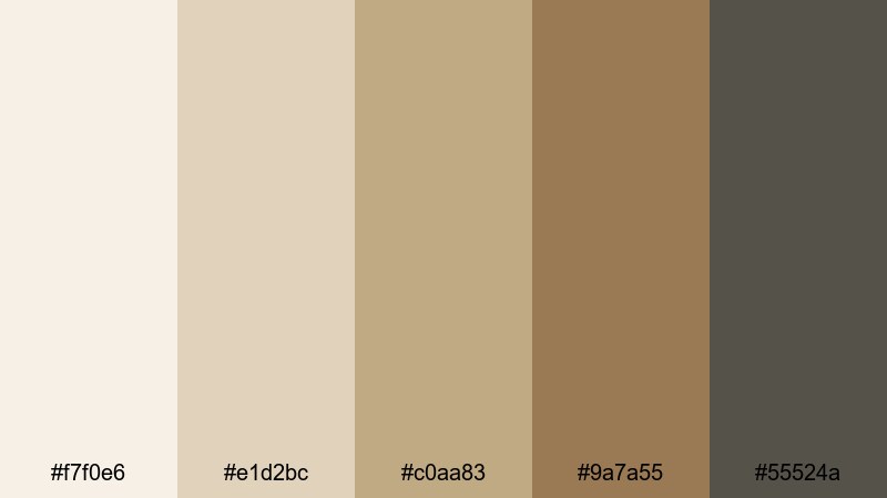 soft grid layout tan color palette with hex codes