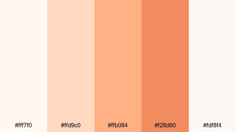 soft grid ui peach orange peach color palette with hex codes