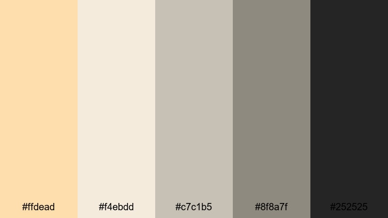soft interface neutrals navajo white color palette with hex codes