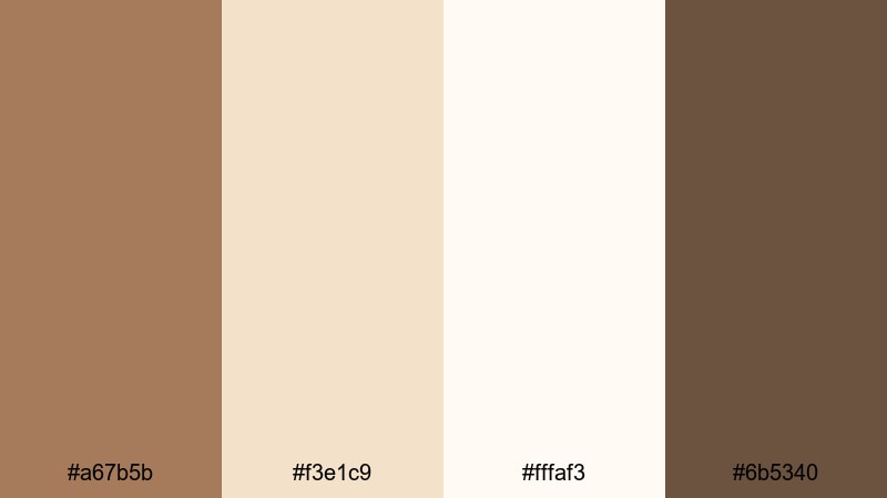 soft latte bronze bronze color palette with hex codes