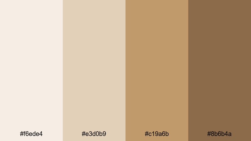 soft latte morning pale brown color palette with hex codes