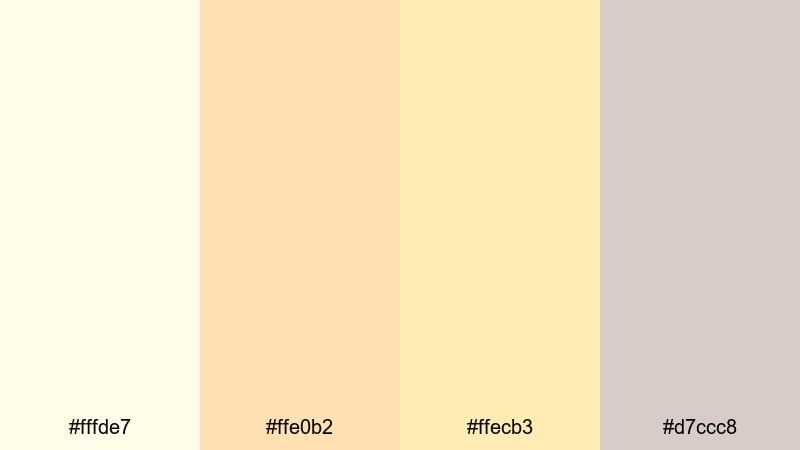 soft lemon cream lemon color palette with hex codes