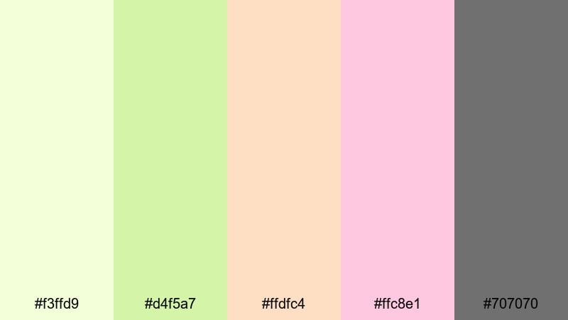 soft lime sorbet lime color palette with hex codes