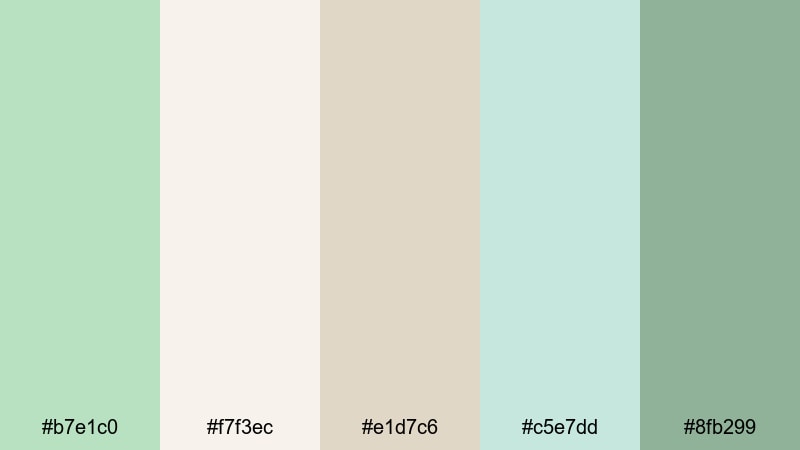 soft linen celadon glow celadon color palette with hex codes
