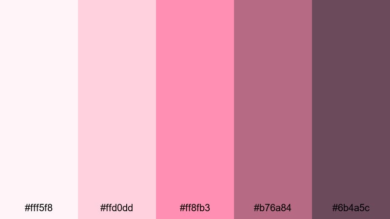 soft macaron dreams raspberry color palette with hex codes