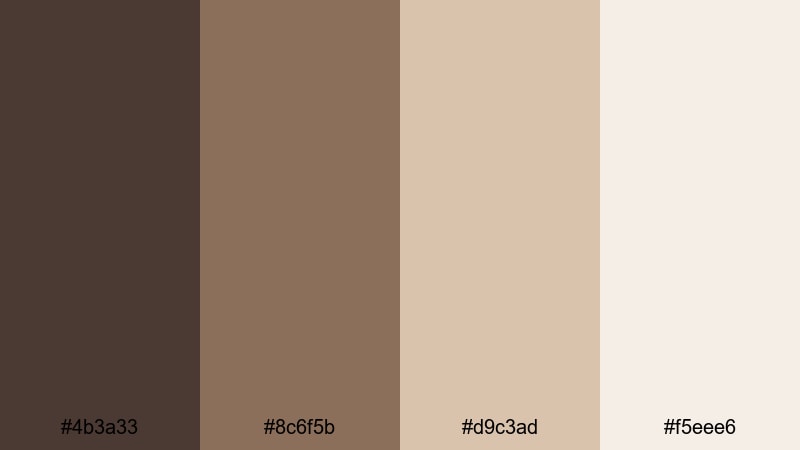 soft mocha interface brown color palette with hex codes