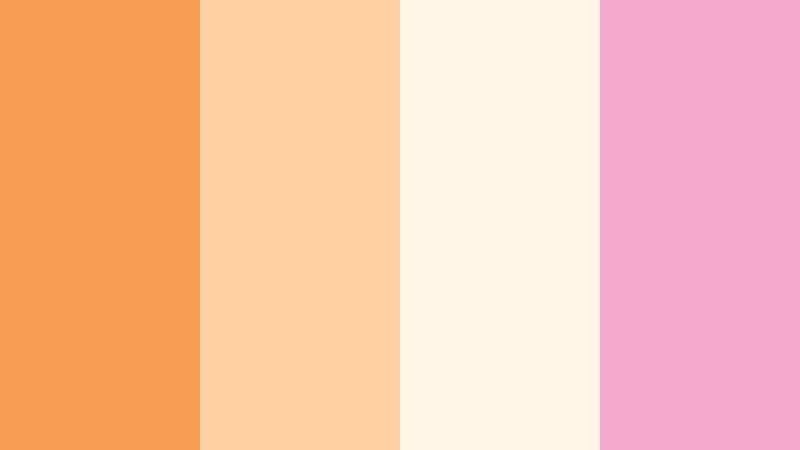 soft neon carnival retro tangerine color palette with hex codes