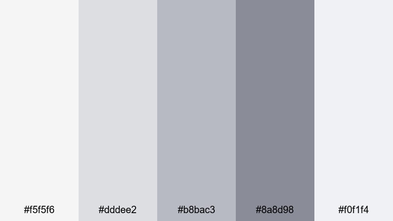 soft noir frame soft color palette with hex codes