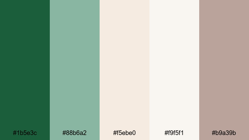 soft pine bedroom pine green color palette with hex codes