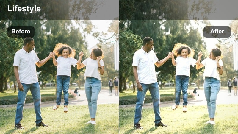 Vlogger walking along a wet city sidewalk with cool reflections after rain.