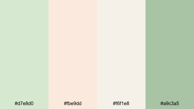 soft sage bouquet pastel green color palette with hex codes