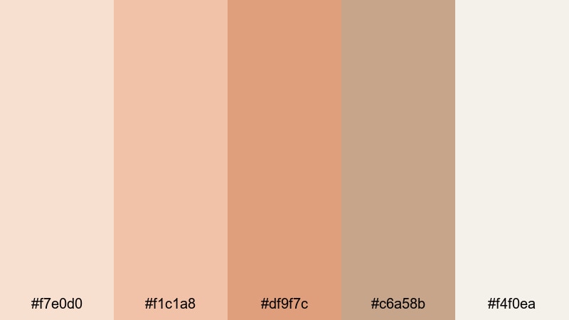 soft sandstone peach peach color palette with hex codes