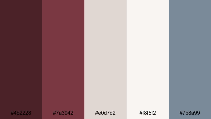 soft shadow interface brown burgundy color palette with hex codes