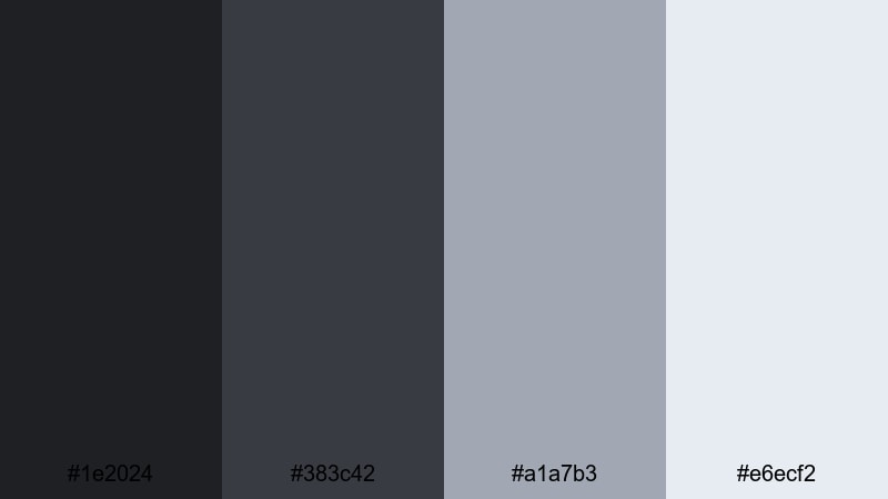 soft slate interface charcoal color palette with hex codes