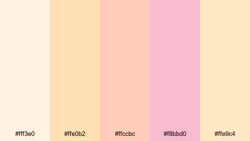 soft stardust romance glitter color palette with hex codes