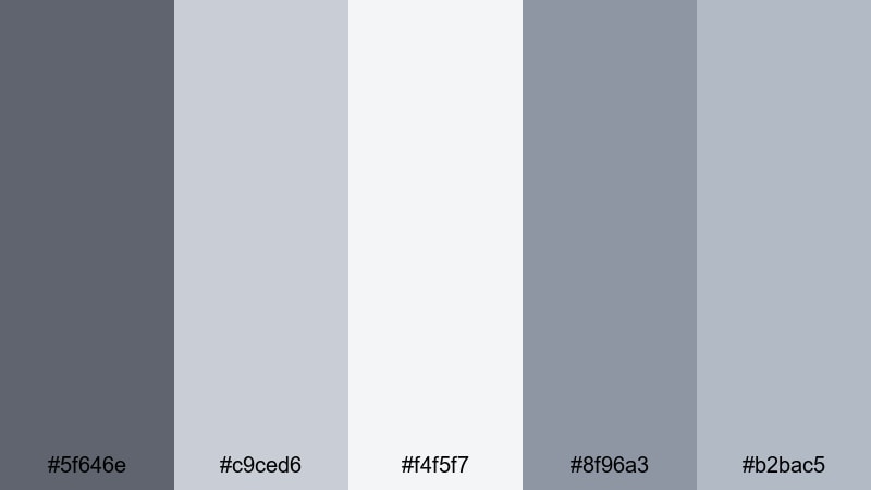 soft street overcast slate gray color palette with hex codes