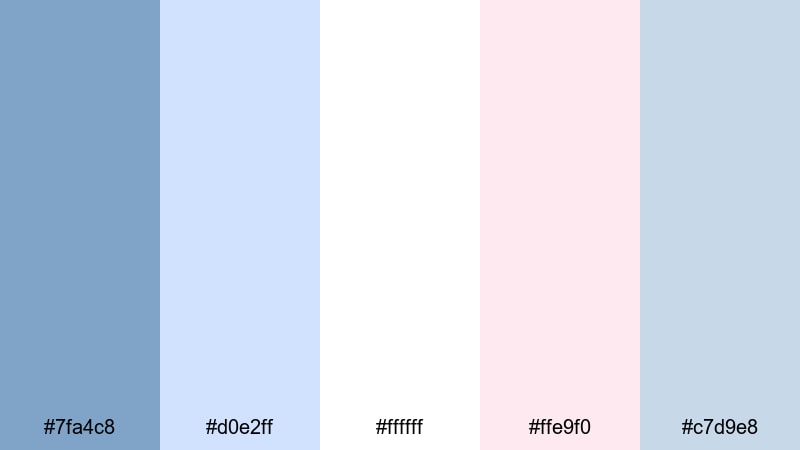 soft studio daylight dark pastel blue color palette with hex codes