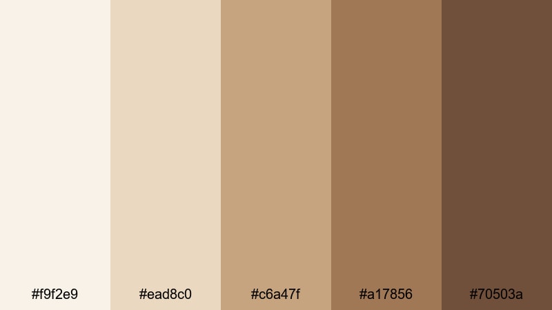 soft studio glow beige tan color palette with hex codes