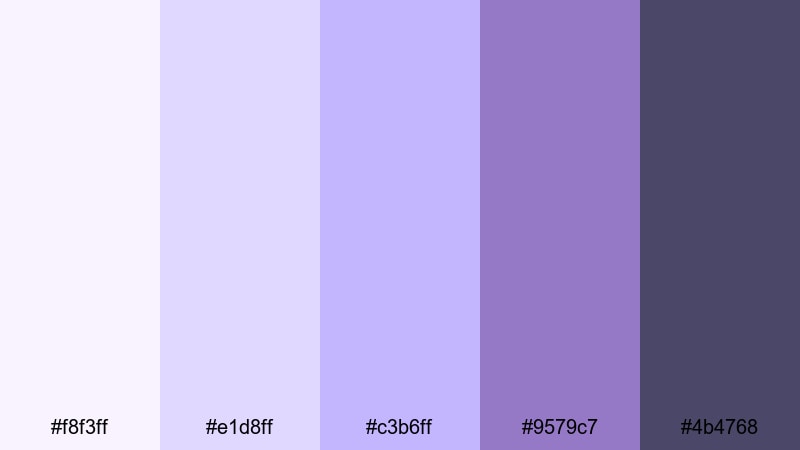 soft studio glow blue mauve color palette with hex codes